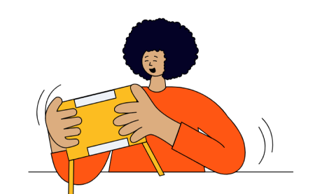 Ilustración festiva de amigo secreto con regalos y elementos navideños para sorteo de intercambio